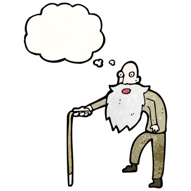 Çizgi filmdeki bastonlu yaşlı adam.