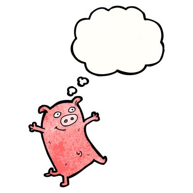 düşünce balonu ile domuz
