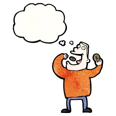 açgözlü adam yeme abur cubur