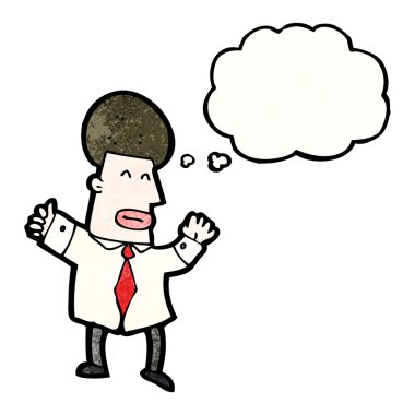 Düşünce baloncuğu olan iş adamı