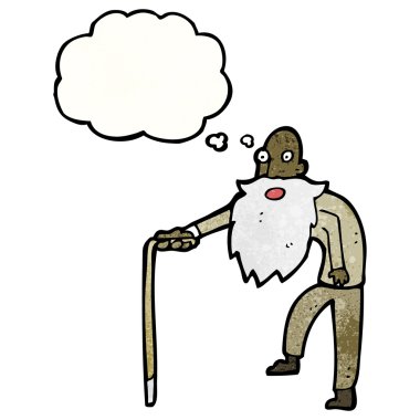 Bastonlu yaşlı adam.