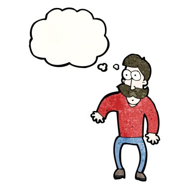 düşünme ve bakan bıyıklı adam