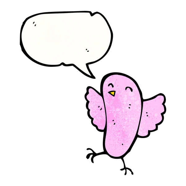 Pink bird with speech bubble — Wektor stockowy