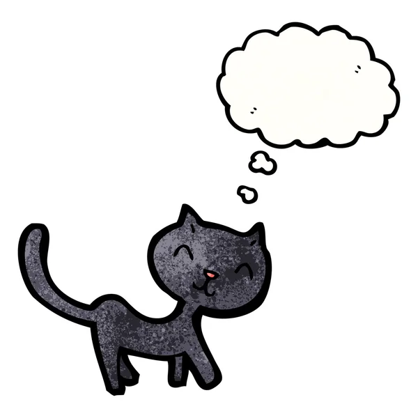 Black cat with thought bubble — Stock Vector