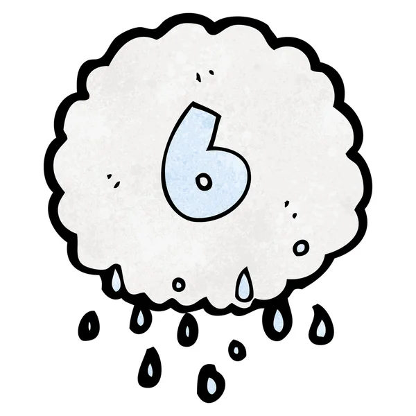 Raincloud με τον αριθμό έξι — Διανυσματικό Αρχείο
