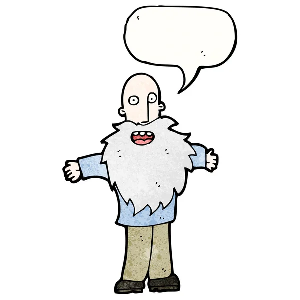 Hombre barbudo con burbuja del habla — Vector de stock