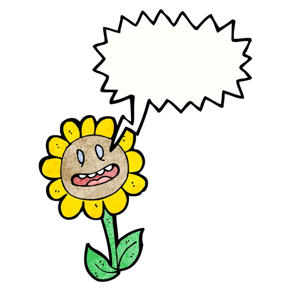 Grijnzende bloem — Stockvector