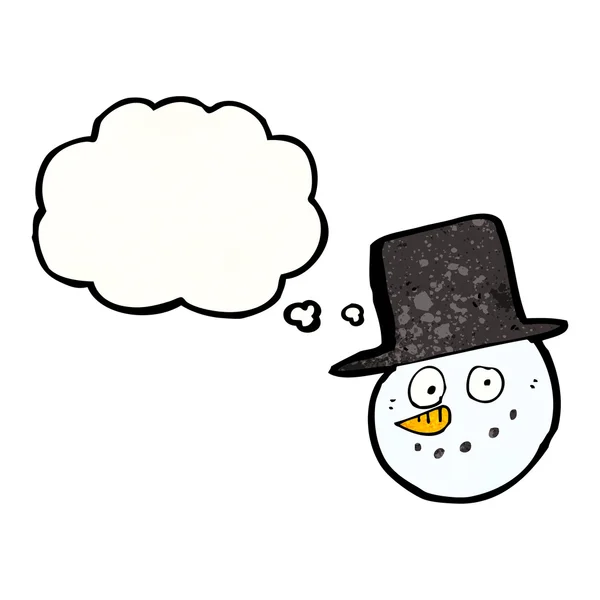 Sneeuwpop met gedachte bubble — Stockvector