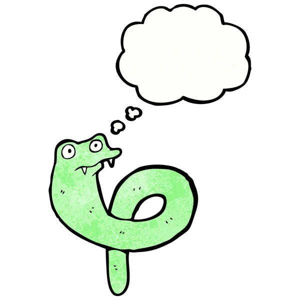 Serpent avec bulle de pensée — Image vectorielle