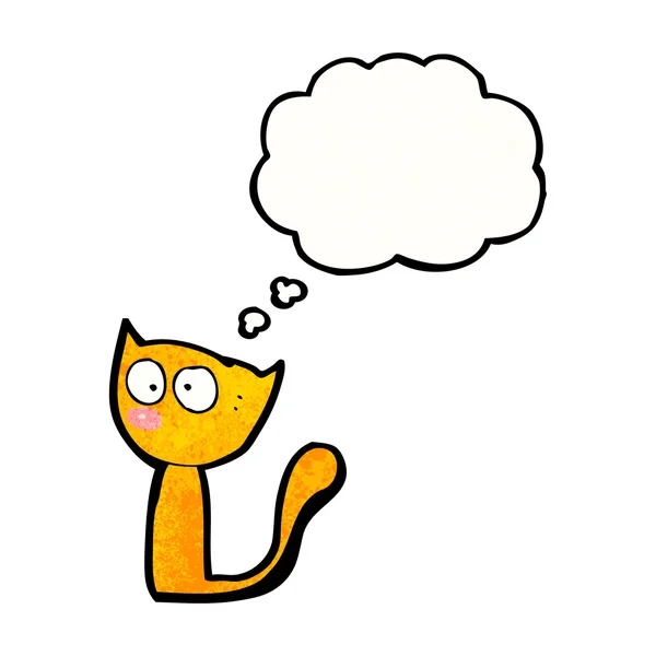 Pequeño gato con burbuja de pensamiento — Vector de stock