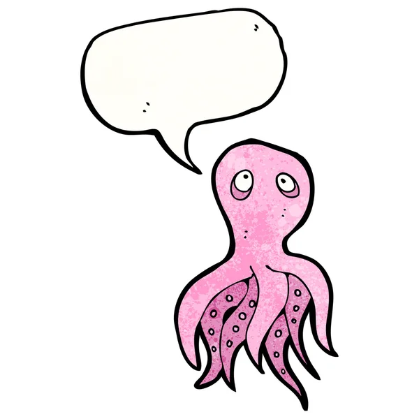 Octopus met tekstballon — Stockvector