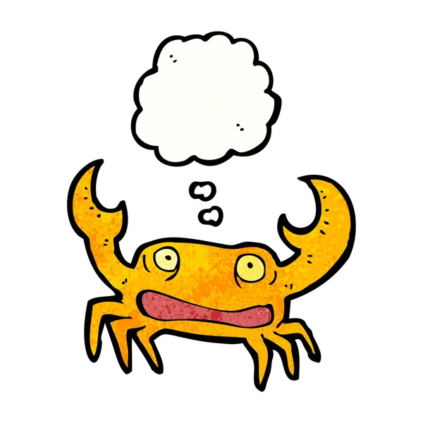 Crab with thought bubble — Stock Vector