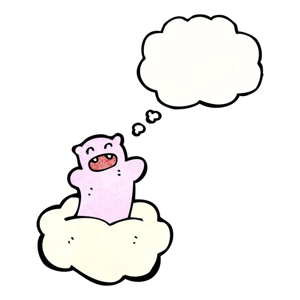 Pink bear on cloud — Stock Vector