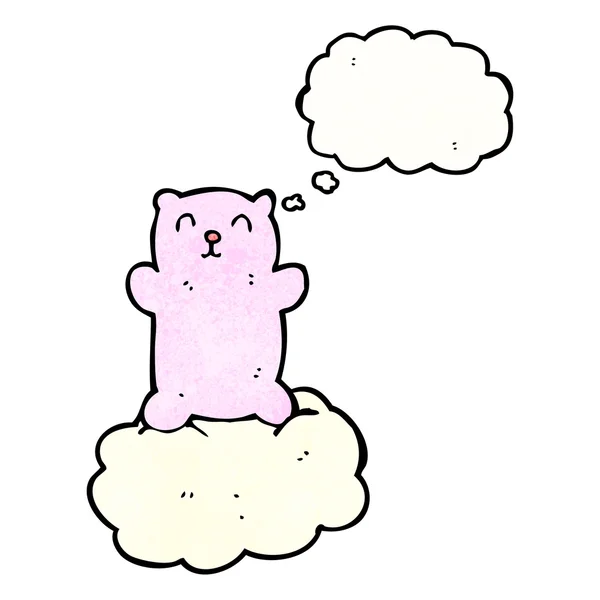 Pink bear on cloud — Stock Vector