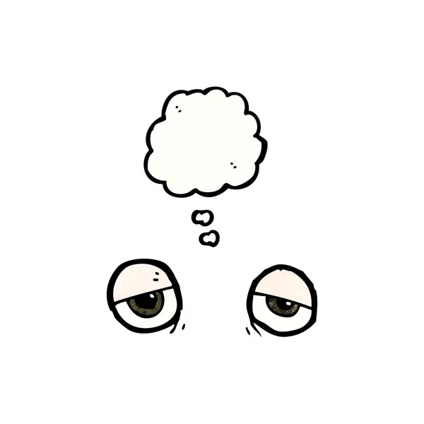 Tired eyes with thought bubble — Stock Vector