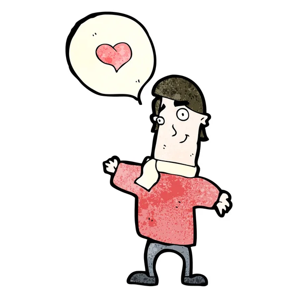 Man with love heart — Stock Vector