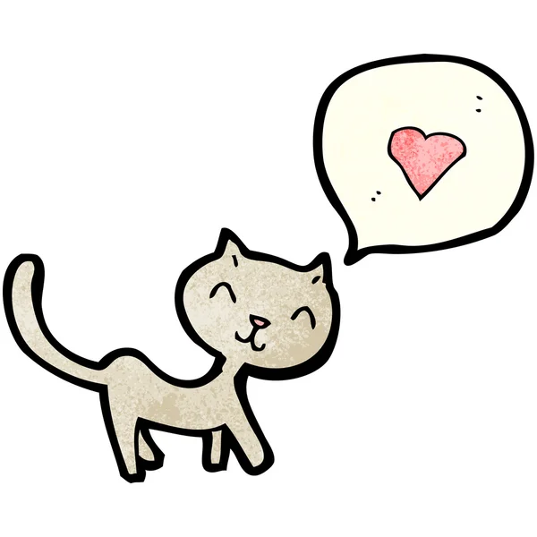 Cat with love heart — Stock Vector