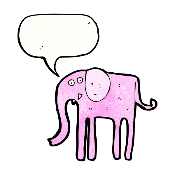 Roze olifant met tekstballon — Stockvector