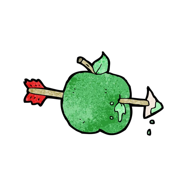 Pijl in apple — Stockvector