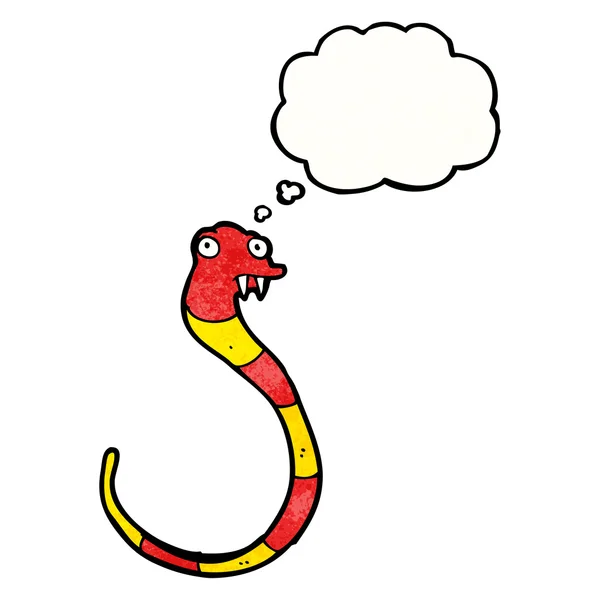 Serpent avec bulle de pensée — Image vectorielle