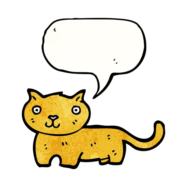 Счастливый кот с пузырем речи — стоковый вектор