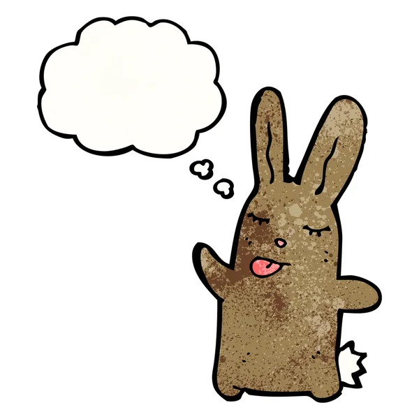 Милый кролик высовывает язык — стоковый вектор