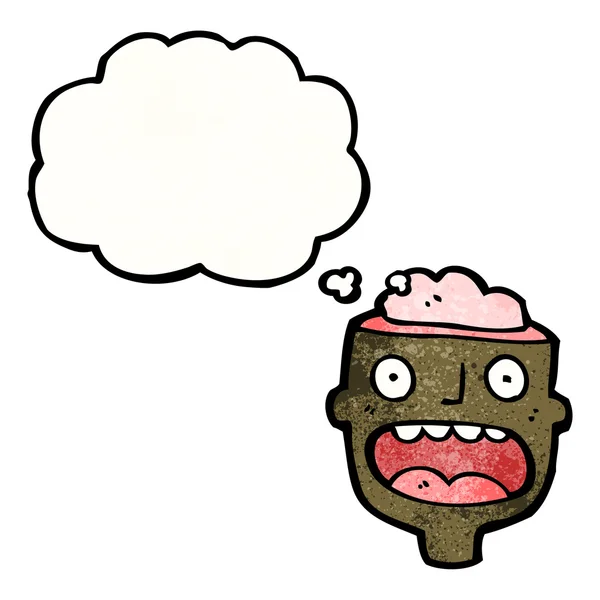 Cabeza de cerebro abierto de Halloween grueso — Vector de stock