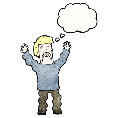 düşünce balonu ile dehşete adam