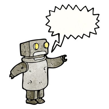 düşünce balonu ile eski robot