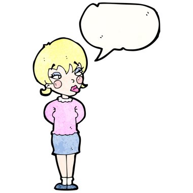 güzel kadın ile konuşma balonu