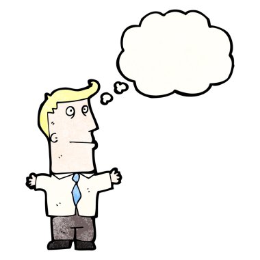 düşünce balonu olan Office adam
