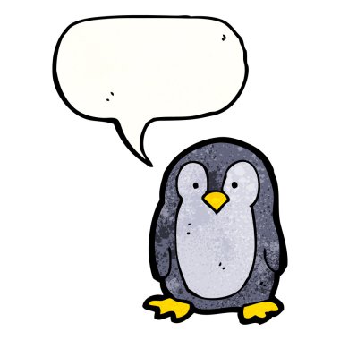 küçük penguen ile konuşma balonu
