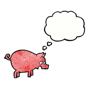 düşünce balonu ile domuz