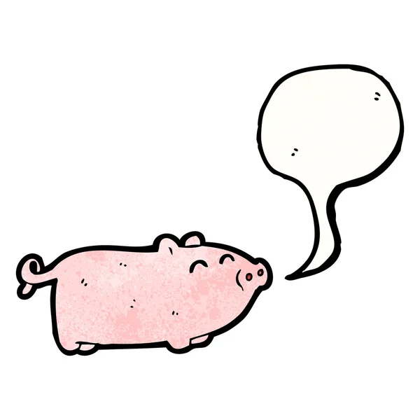 Düşünce balonu ile domuz — Stok Vektör