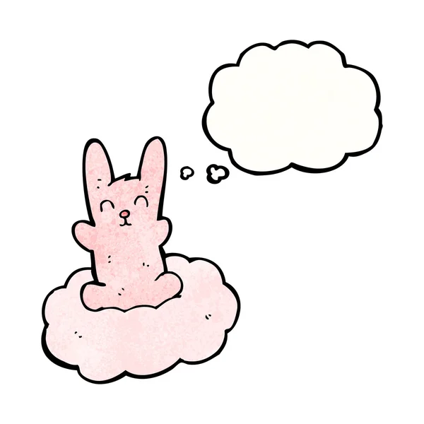 Bunny flotando en la nube — Archivo Imágenes Vectoriales