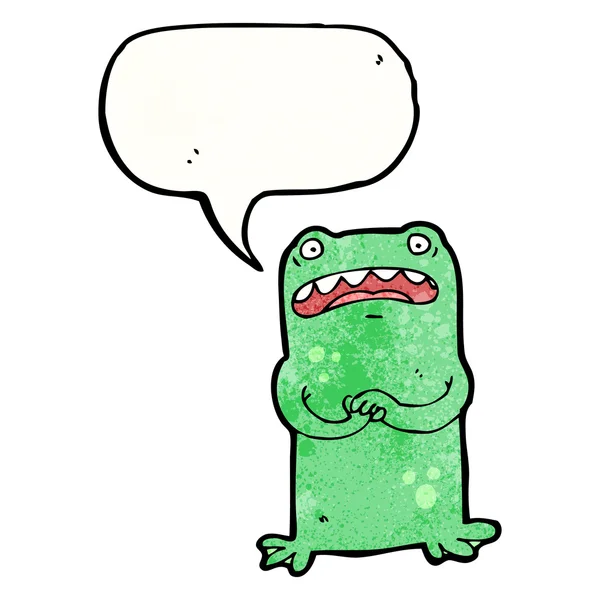 Nervous frog with speech bubble — Stock Vector