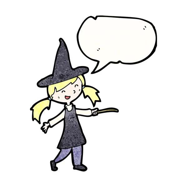 Witch with speech bubble — Stock Vector