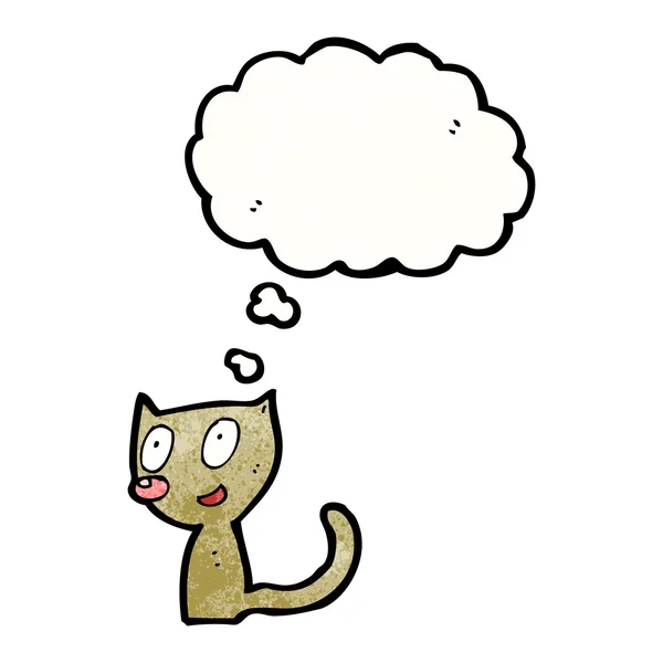 Маленький кіт з бульбашкою думок — стоковий вектор