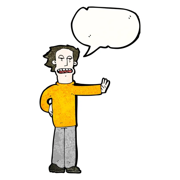 Чоловік із зупинкою жестів мовної бульбашки — стоковий вектор