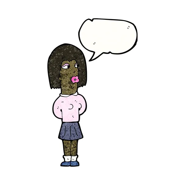 Femme laide avec bulle de parole — Image vectorielle