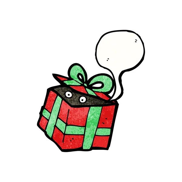 Caja de regalo con criatura escondida dentro — Vector de stock