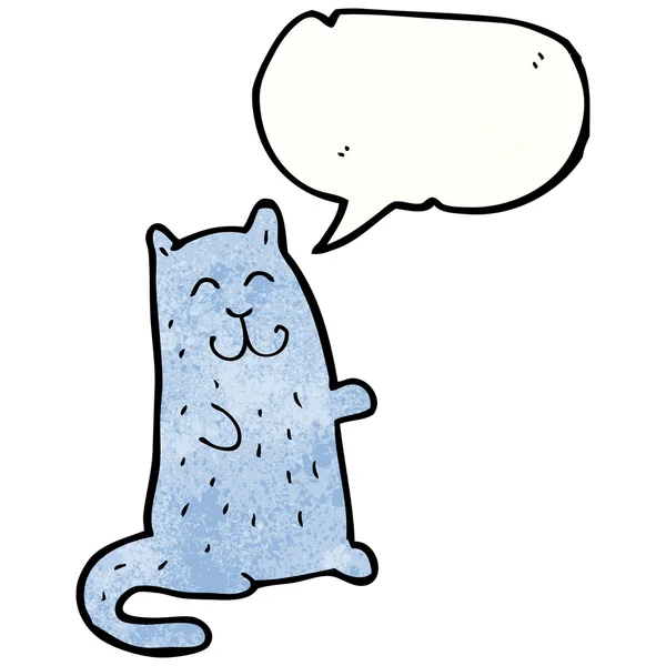 Mutlu kedi ile konuşma balonu — Stok Vektör