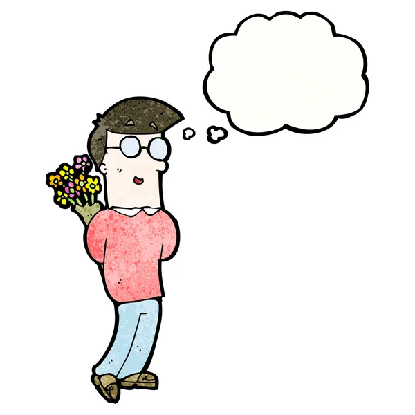 Άνδρας με λουλούδια — Διανυσματικό Αρχείο