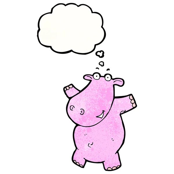 Hippo cu bule de gândire — Vector de stoc