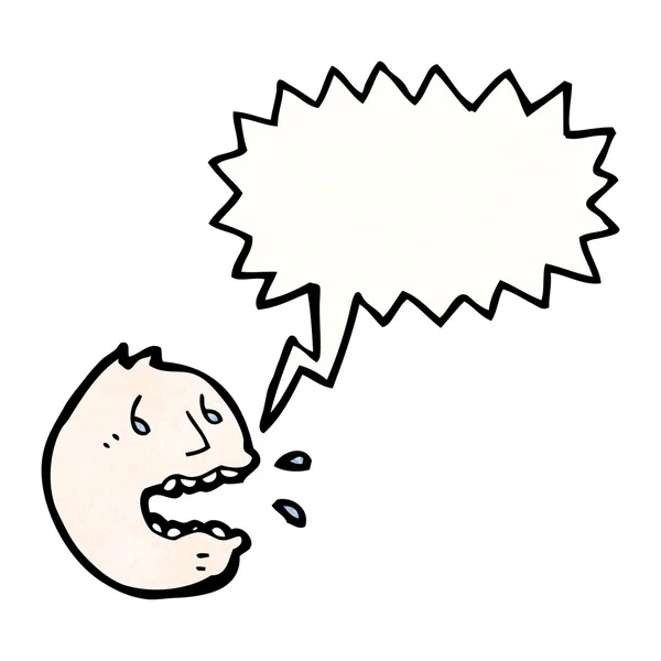 Símbolo facial estresado con burbuja de pensamiento — Vector de stock