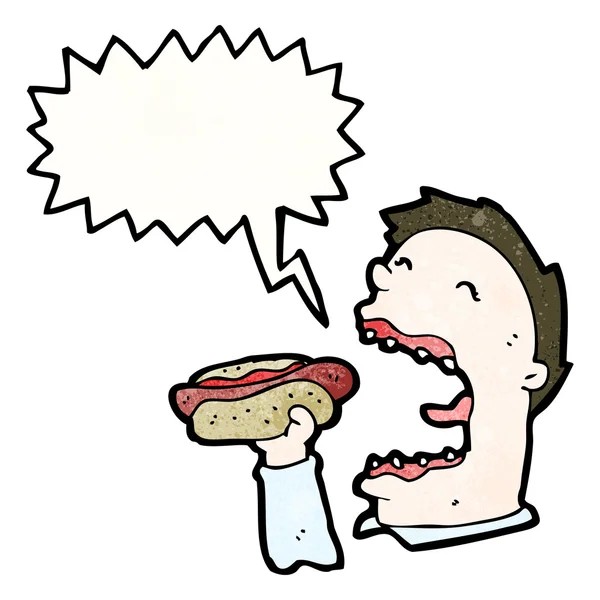 Hombre comiendo hot dog — Archivo Imágenes Vectoriales