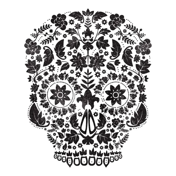 Floral skull — Stock Vector