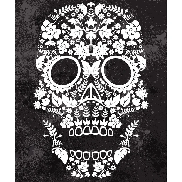 Floral skull — Stock Vector