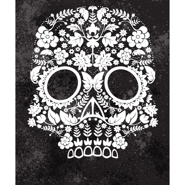 Floral skull — Stock Vector