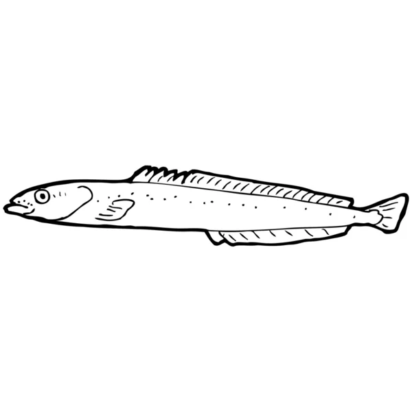 Dessin poisson noir et blanc — Image vectorielle